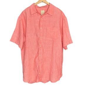 Jos A Bank 100% Linen Short Sleeve Button Shirt XL